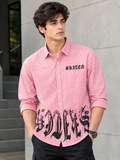 Men's Pink Printed Casual Shirt