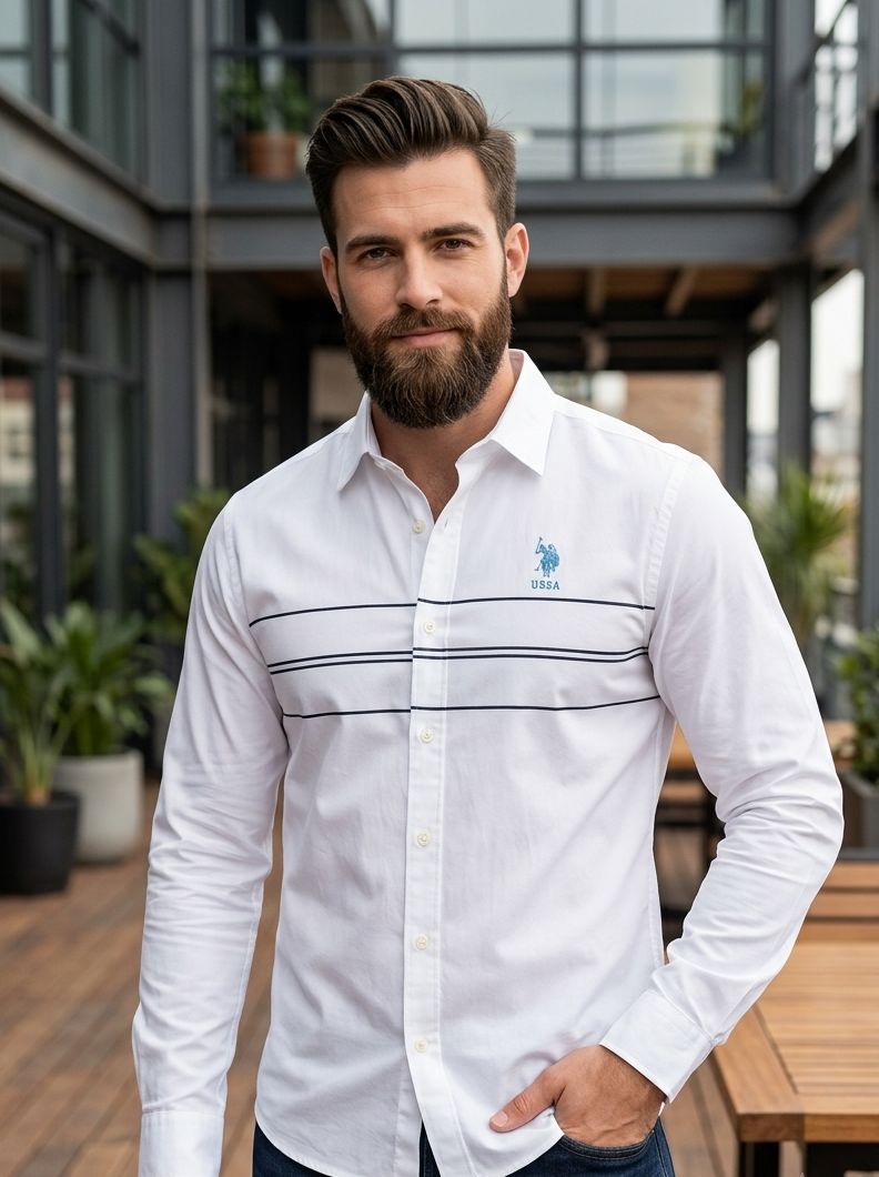 Urban Stripe Long Sleeve Casual Shirt