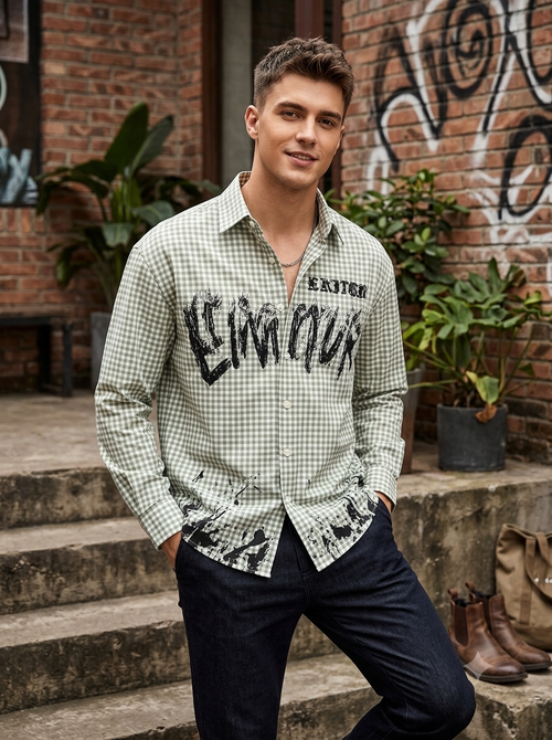 Men's Pink Printed Casual Shirt