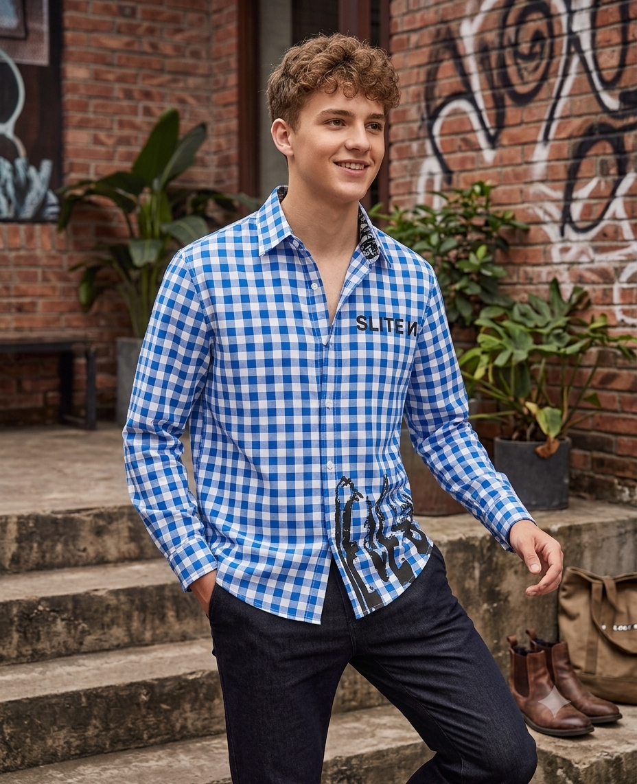 Men's Pink Printed Casual Shirt