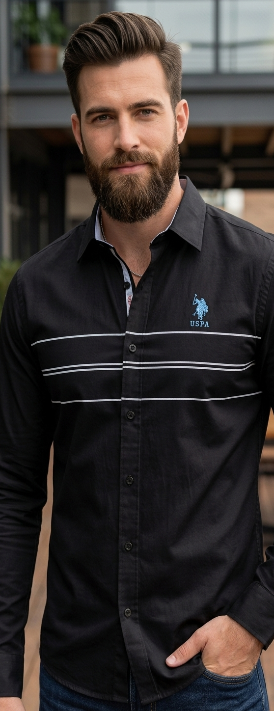 Urban Stripe Long Sleeve Casual Shirt